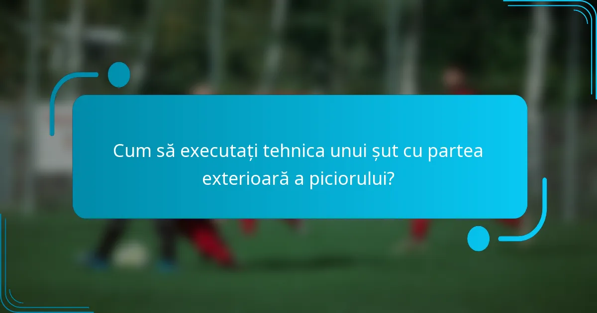Cum să executați tehnica unui șut cu partea exterioară a piciorului?