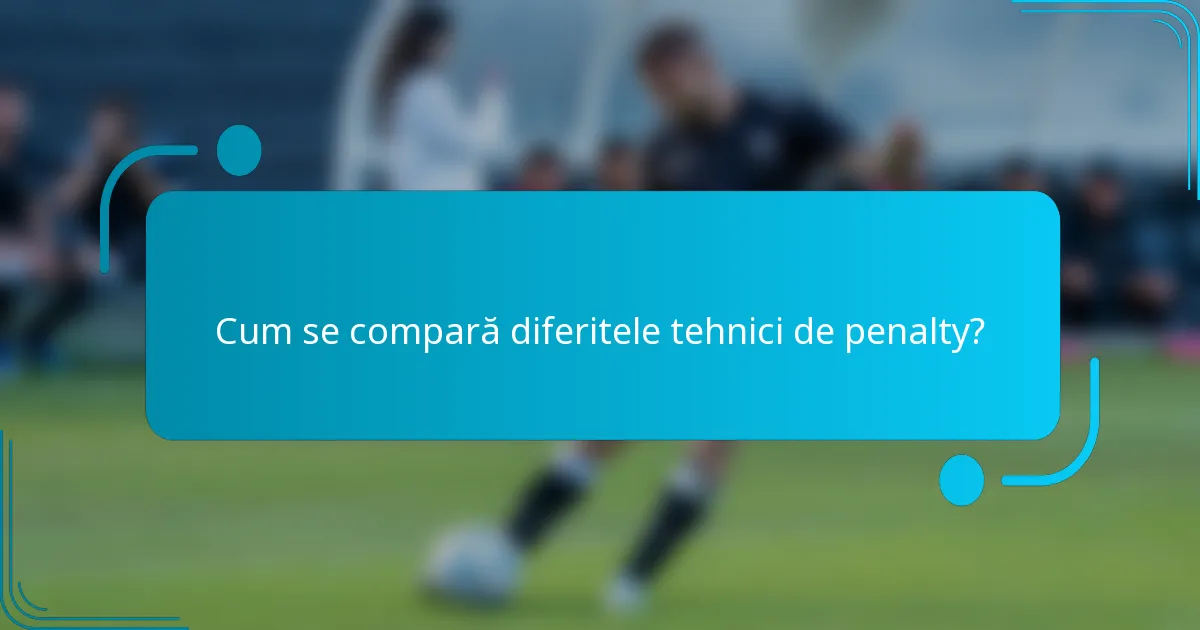 Cum se compară diferitele tehnici de penalty?